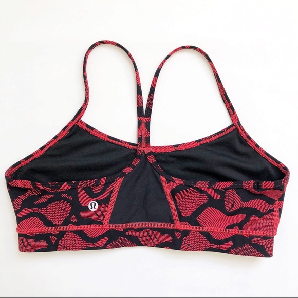 lululemon athletica Other - Lululemon Flow Y Bra IV EUC Mini Warp Red Print 10